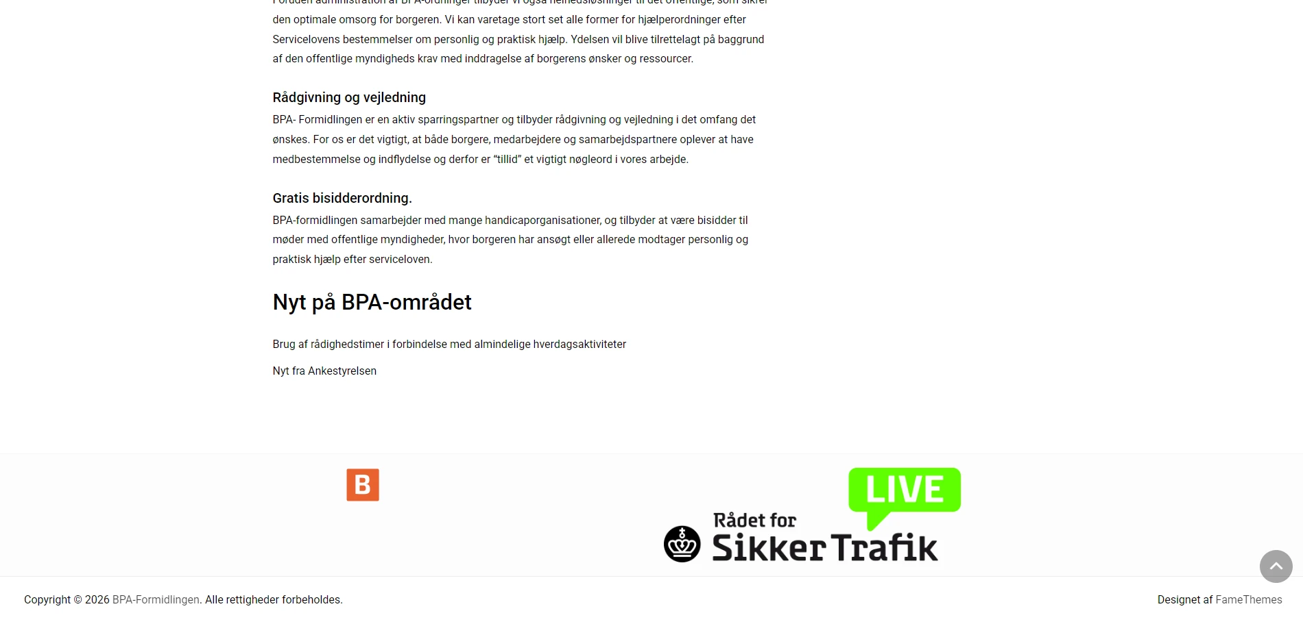 BPA-Formidlingens gamle indholds- og footerområde