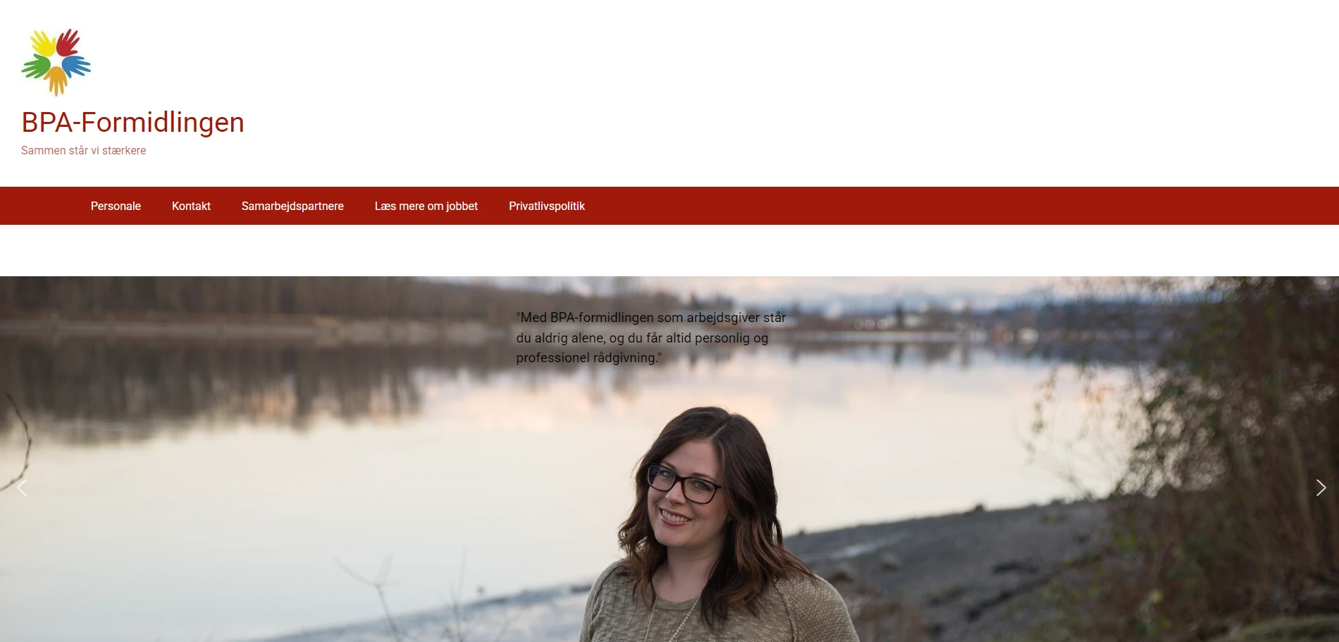 BPA-Formidlingens gamle WordPress-forside før redesign